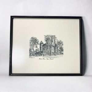 Vintage Framed Architecture Print by Fletcher 1948 "Hunts House, Guys Hospital"